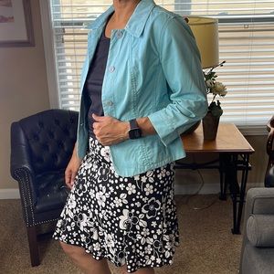 Briggs New York Petite Black and White Floral Skirt